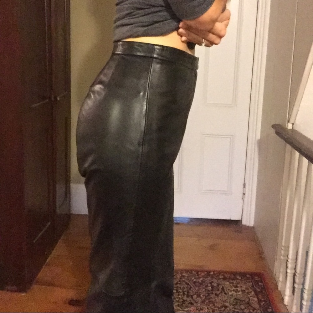 JLC vintage black genuine leather pants / Biker